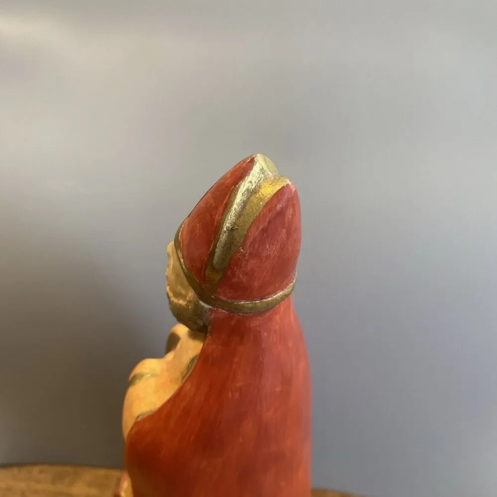 R Shipman Saint Nicholas Figure 12in Hand Cast Hand Painted Folk Art Statue